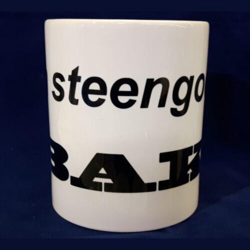Witte koffiemok Een steengoede bak
