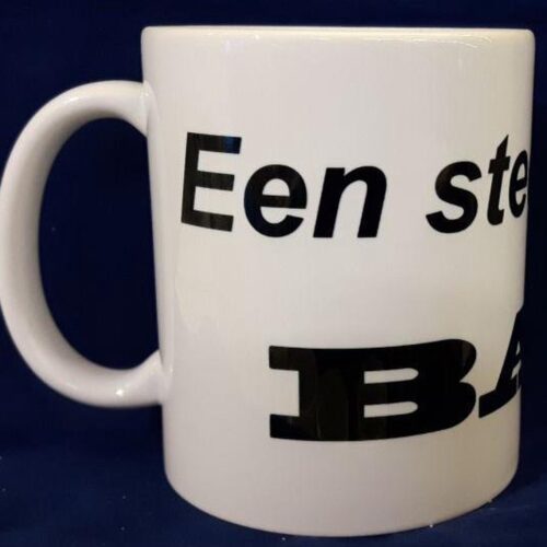 Witte koffiemok Een steengoede bak