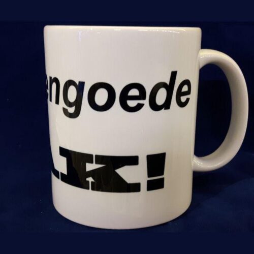 Witte koffiemok Een steengoede bak
