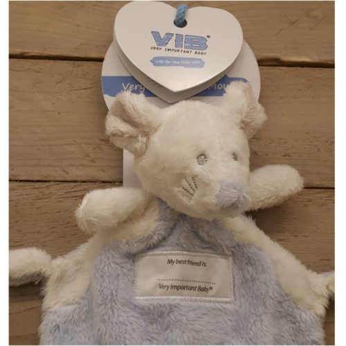 Pluche knuffel muis Doudou blauw Very Important Baby VIB