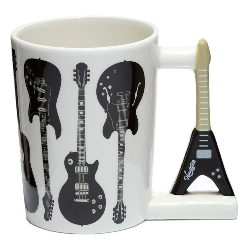 Mok rock gitaar zwart wit met oor in 3D