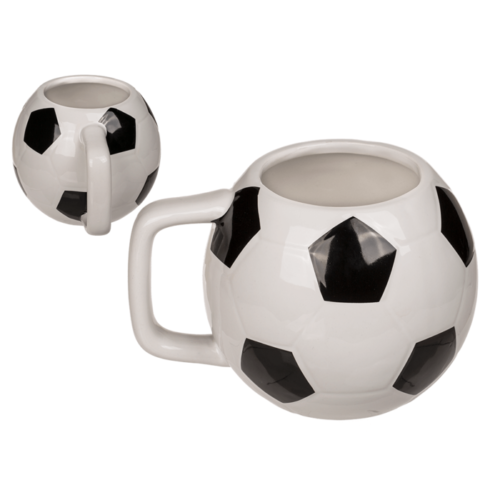 Voetbalmok - beker rond en zwart wit