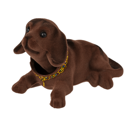Hoedenplank hond bewegend in donkerbruin en zwart