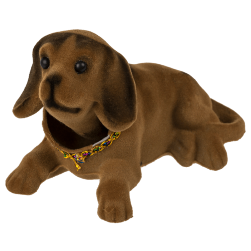 Hoedenplank hond bewegend in lichtbruin en zwart