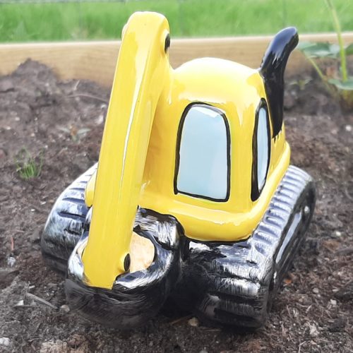 Spaarpot graafmachine geel