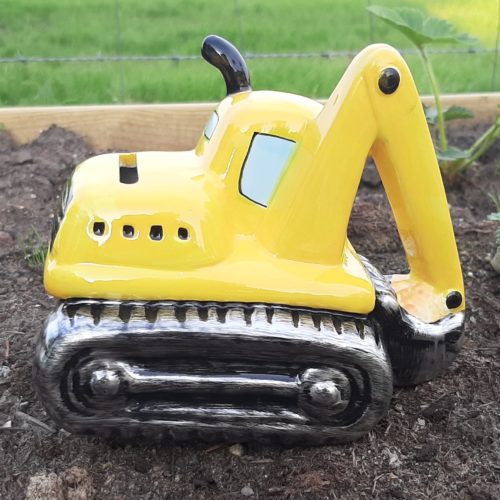 Spaarpot graafmachine geel