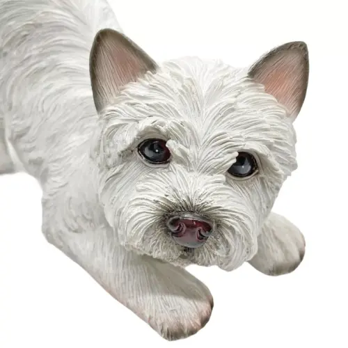 Beeldje Hond West Highland White Terrier – Wit, Gedetailleerd, 17x11x21cm