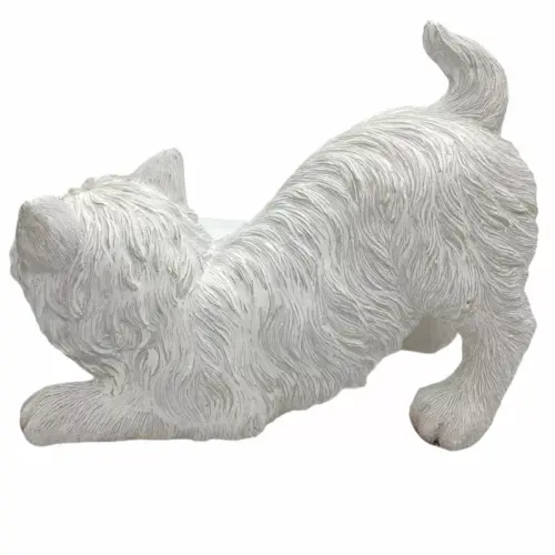 Beeldje Hond West Highland White Terrier – Wit, Gedetailleerd, 17x11x21cm