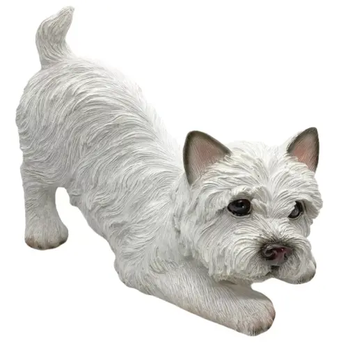 Beeldje Hond West Highland White Terrier – Wit, Gedetailleerd, 17x11x21cm